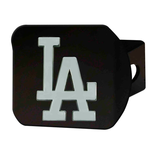 Los Angeles Dodgers Black Metal Hitch Cover with Metal Chrome 3D Emblem