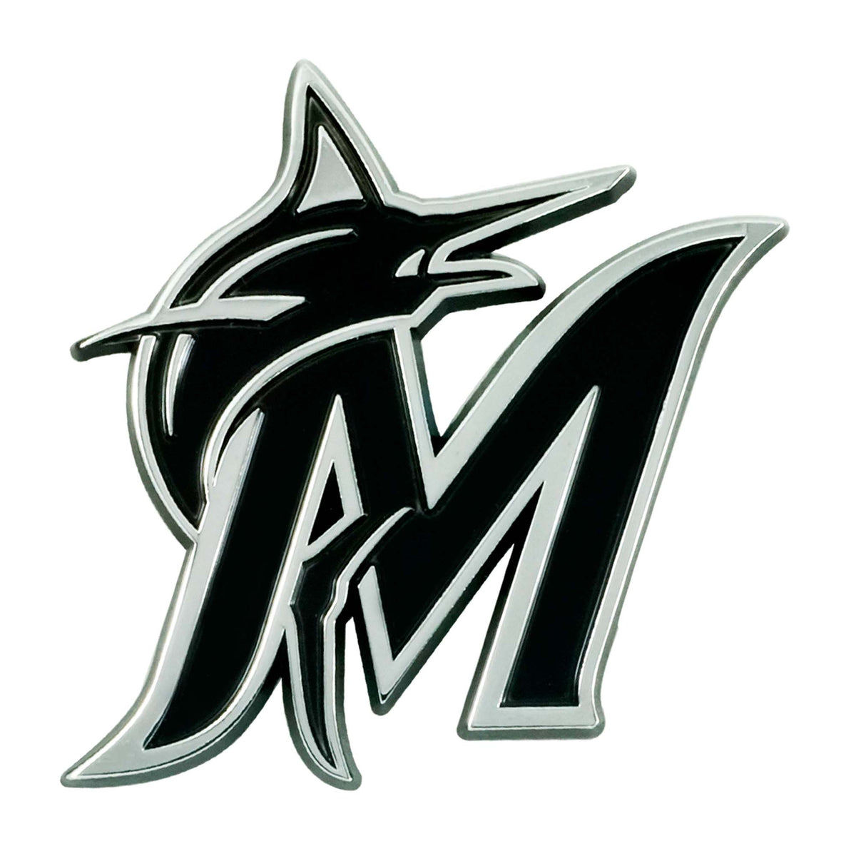 Miami Marlins 3D Chrome Metal Emblem