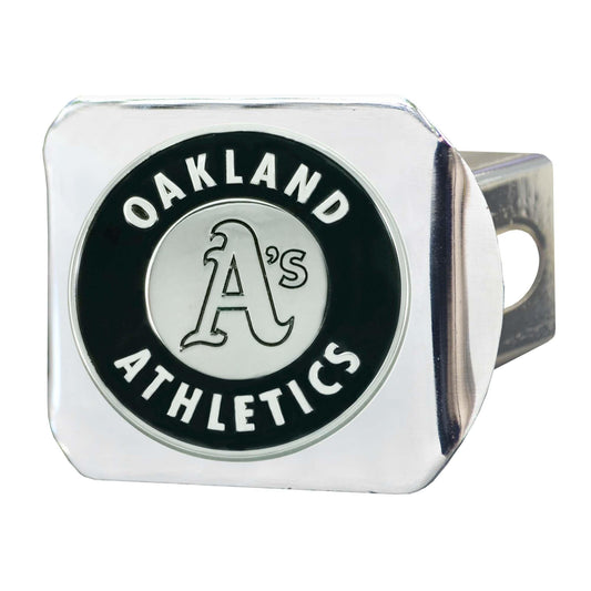 Oakland Athletics Chrome Metal Hitch Cover with Chrome Metal 3D Emblem - Oakland Athletics