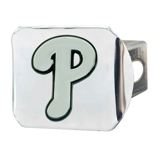 Philadelphia Phillies Chrome Metal Hitch Cover with Chrome Metal 3D Emblem