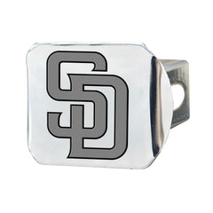 San Diego Padres Chrome Metal Hitch Cover with Chrome Metal 3D Emblem