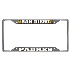 San Diego Padres Chrome Metal License Plate Frame, 6.25in x 12.25in