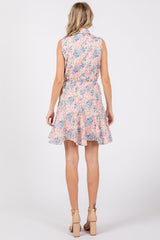 GeeGee Full Size Floral Eyelet Sleeveless Mini Dress Trendsi