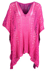 Cutout V-Neck Cover-Up with Tassel - Flyclothing LLC