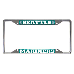 Seattle Mariners Chrome Metal License Plate Frame, 6.25in x 12.25in