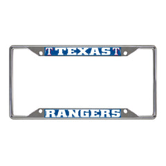 Texas Rangers Chrome Metal License Plate Frame, 6.25in x 12.25in