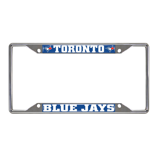 Toronto Blue Jays Chrome Metal License Plate Frame, 6.25in x 12.25in