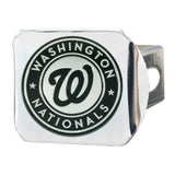 Washington Nationals Chrome Metal Hitch Cover with Chrome Metal 3D Emblem