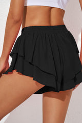 Layered Mid-Rise Waist Active Skirt - Flyclothing LLC