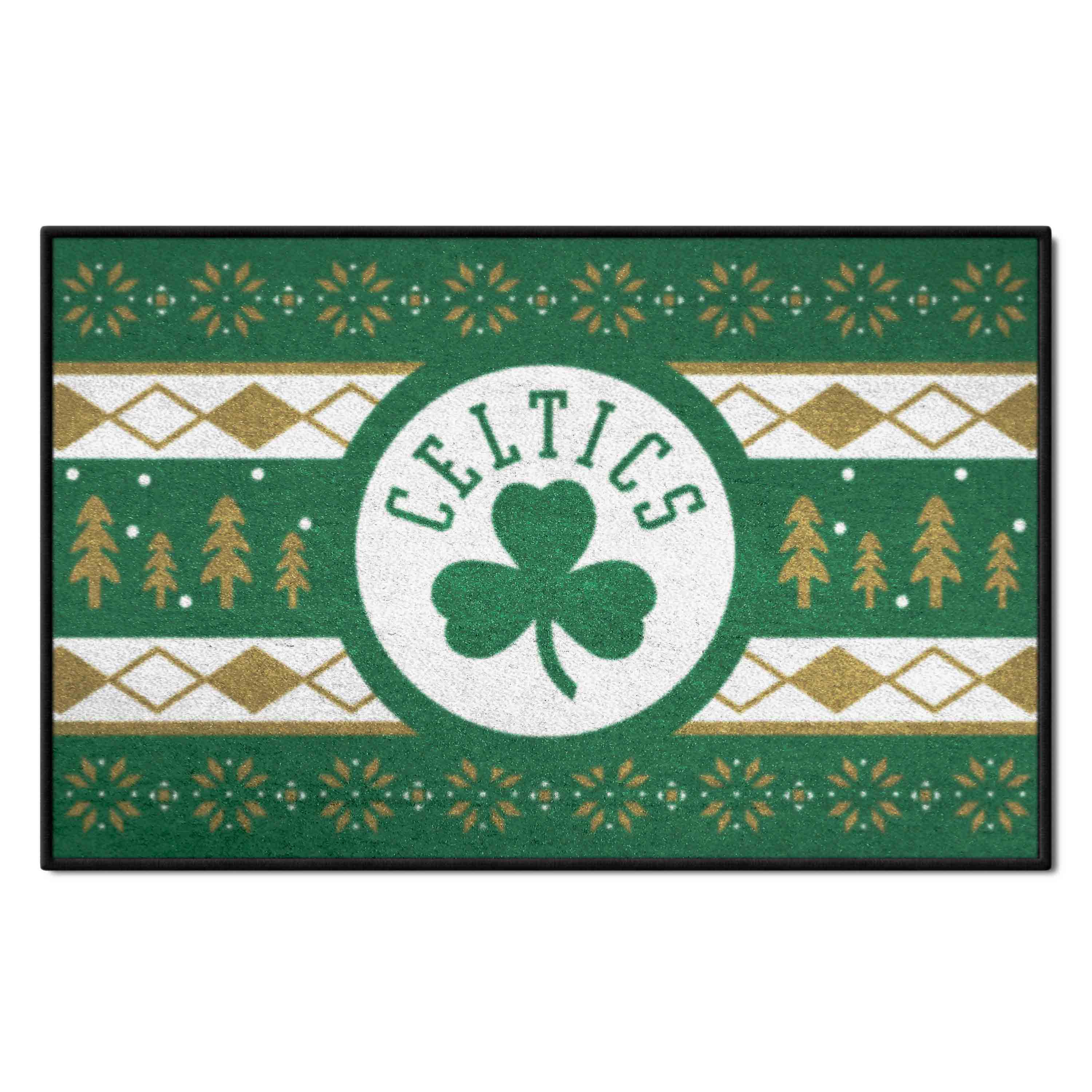 Boston Celtics Holiday Sweater Starter Mat Accent Rug - 19in. x 30in. - Boston Celtics