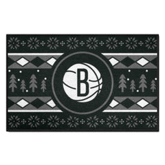 Brooklyn Nets Holiday Sweater Starter Mat Accent Rug - 19in. x 30in. - Brooklyn Nets