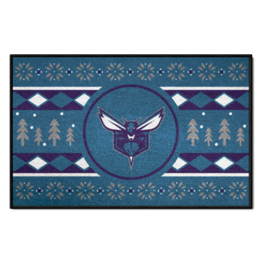 Charlotte Hornets Holiday Sweater Starter Mat Accent Rug - 19in. x 30in.