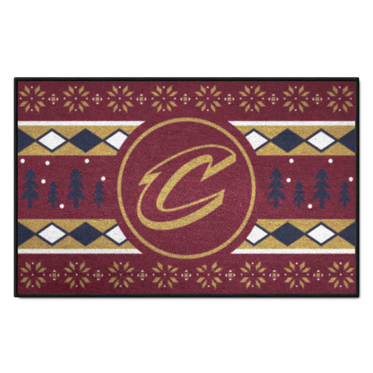 Cleveland Cavaliers Holiday Sweater Starter Mat Accent Rug - 19in. x 30in.