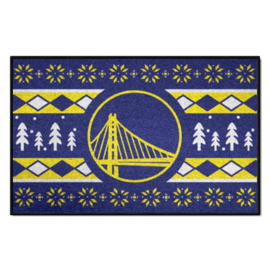 Golden State Warriors Holiday Sweater Starter Mat Accent Rug - 19in. x 30in.