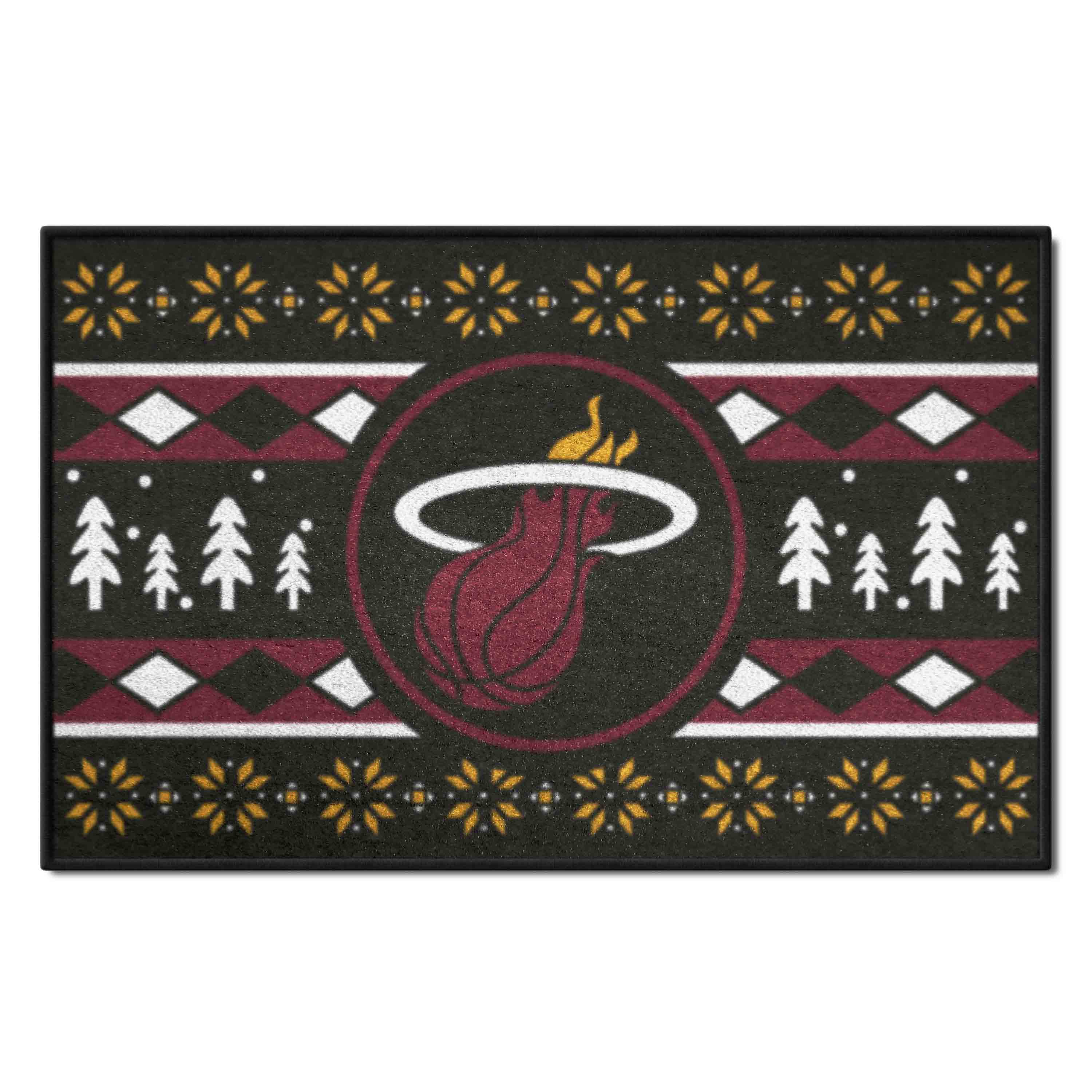 Miami Heat Holiday Sweater Starter Mat Accent Rug - 19in. x 30in.