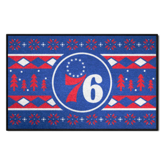 Philadelphia 76ers Holiday Sweater Starter Mat Accent Rug - 19in. x 30in.