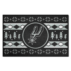 San Antonio Spurs Holiday Sweater Starter Mat Accent Rug - 19in. x 30in.