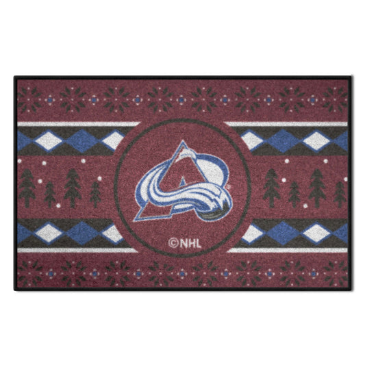 Colorado Avalanche Holiday Sweater Starter Mat Accent Rug - 19in. x 30in. - Colorado Avalanche