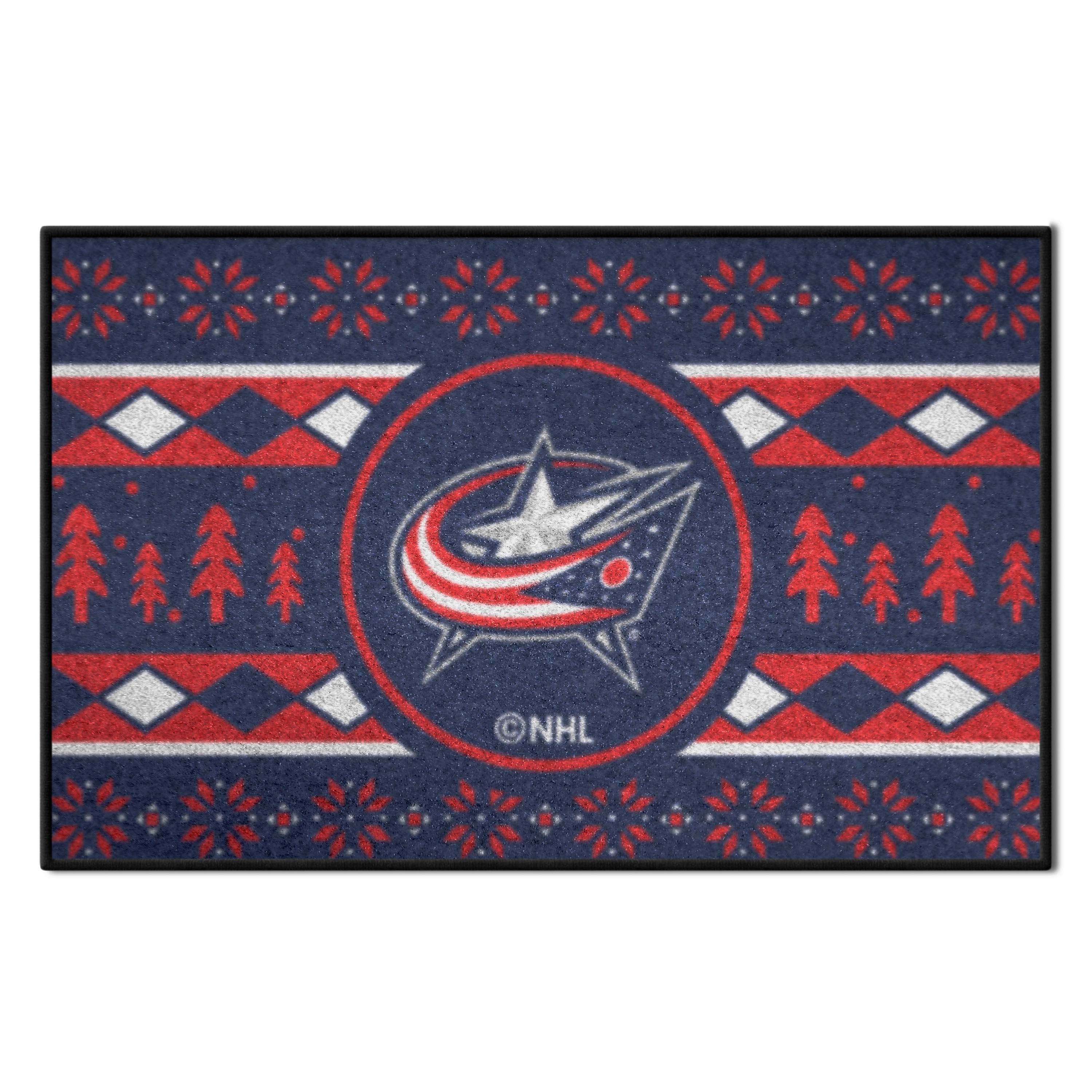 Columbus Blue Jackets Holiday Sweater Starter Mat Accent Rug - 19in. x 30in.