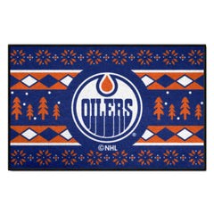 NHL - Edmonton Oilers Holiday Sweater Starter Mat Accent Rug - 19in. x 30in. - Edmonton Oilers