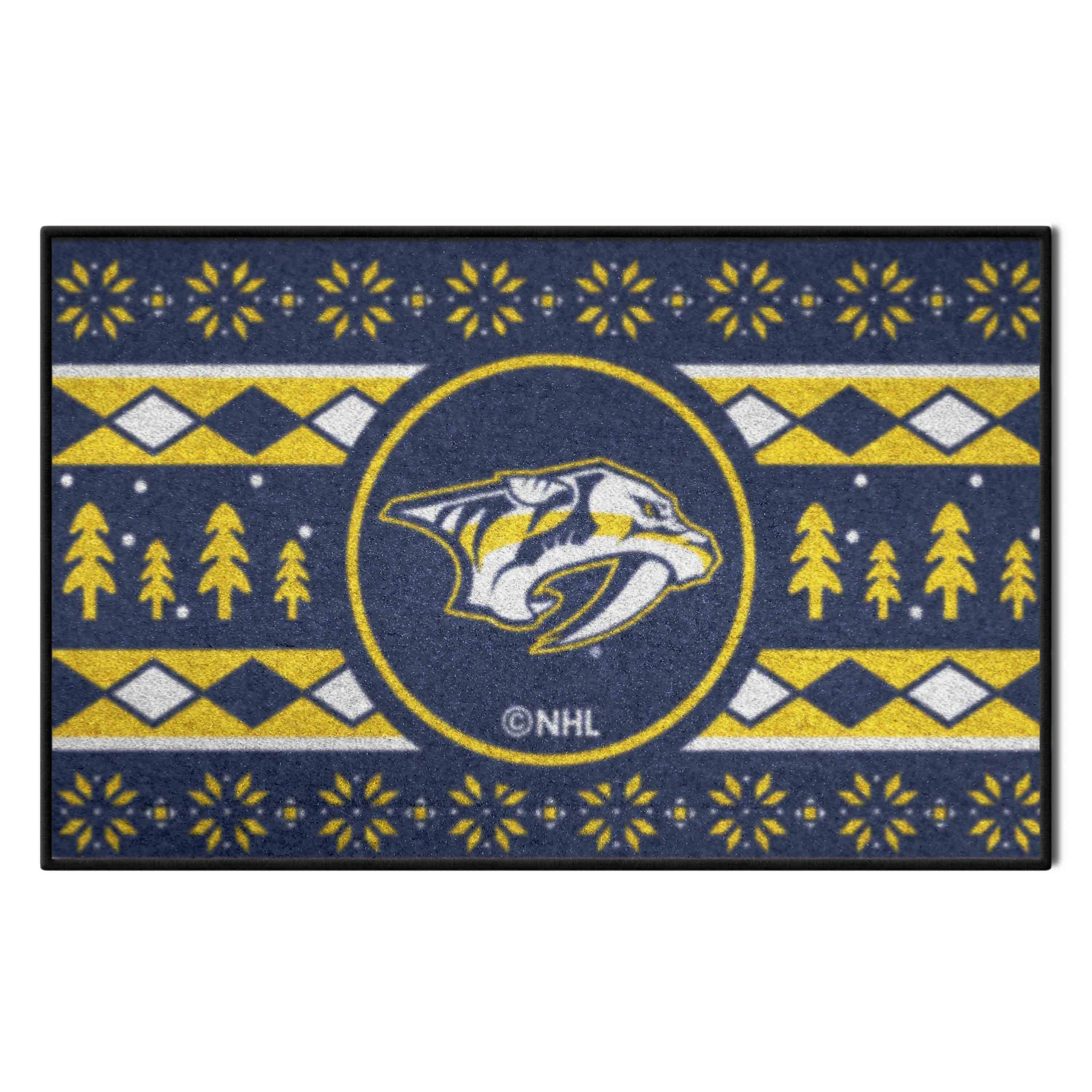 Nashville Predators Holiday Sweater Starter Mat Accent Rug - 19in. x 30in.