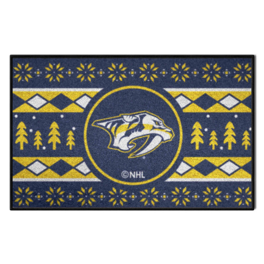 Nashville Predators Holiday Sweater Starter Mat Accent Rug - 19in. x 30in.