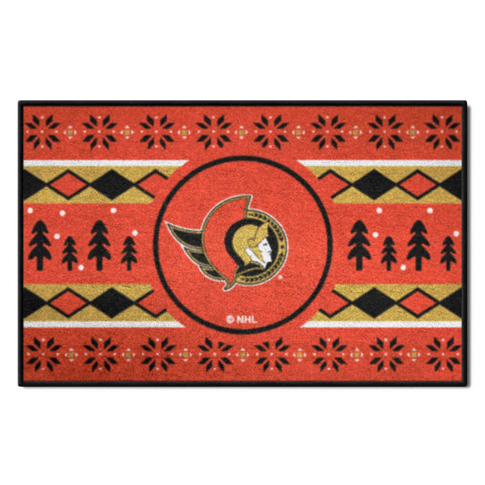 Ottawa Senators Holiday Sweater Starter Mat Accent Rug - 19in. x 30in.