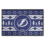 Tampa Bay Lightning Holiday Sweater Starter Mat Accent Rug - 19in. x 30in.