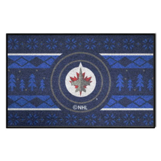 Winnipeg Jets Holiday Sweater Starter Mat Accent Rug - 19in. x 30in.