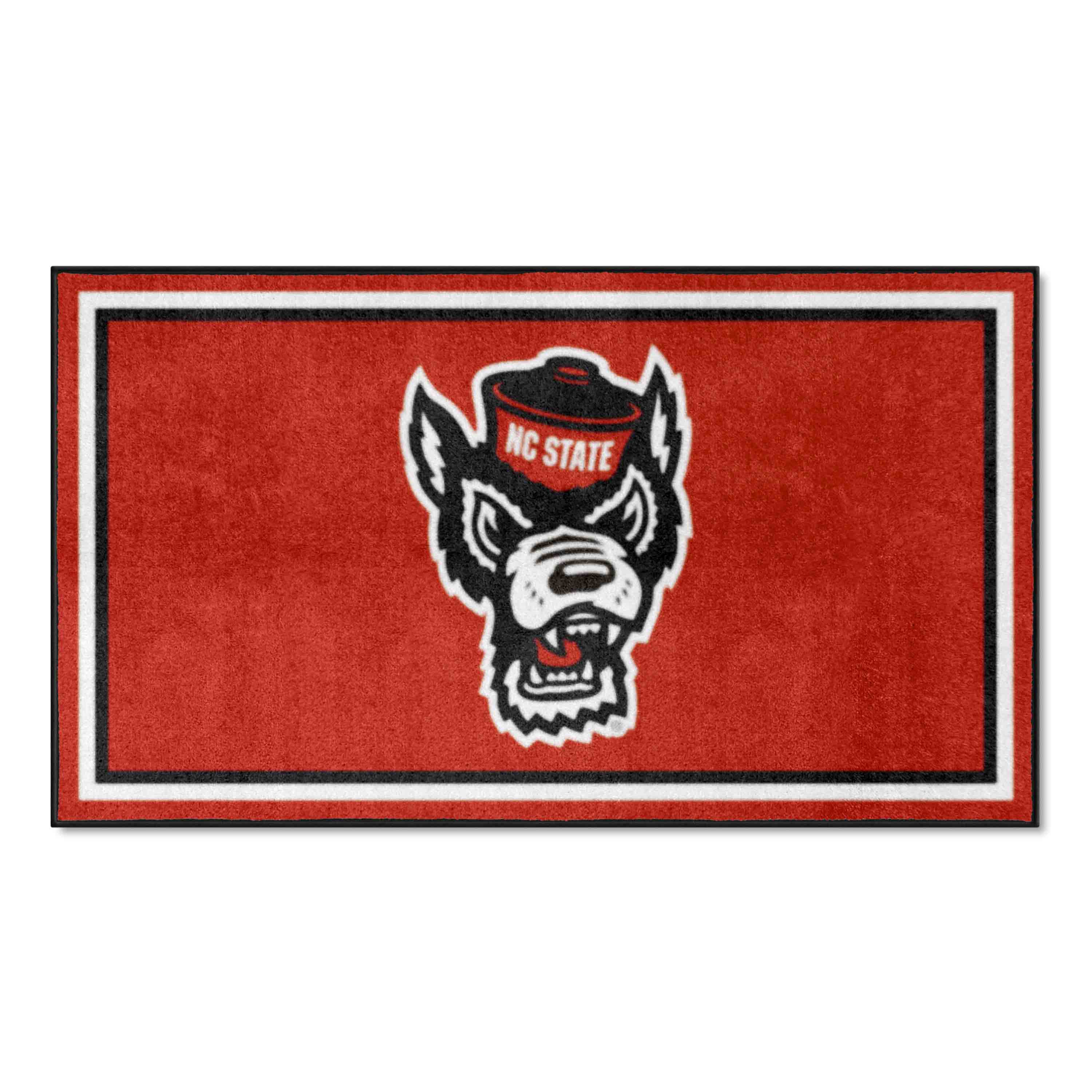 NC State Wolfpack 3ft. x 5ft. Plush Area Rug, Wolf Logo - NC State