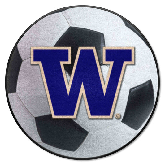 Washington Huskies Soccer Ball Rug - 27in. Diameter