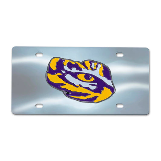 LSU Tigers 3D Stainless Steel License Plate