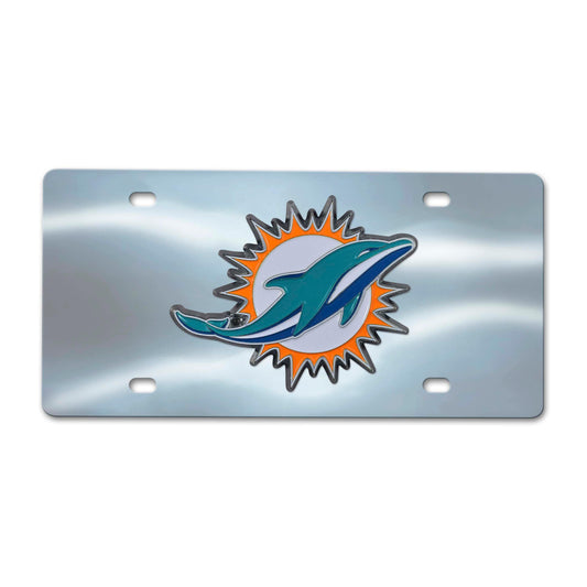 Miami Dolphins 3D Stainless Steel License Plate