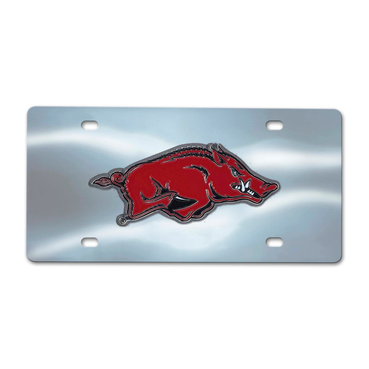 Arkansas Razorbacks 3D Stainless Steel License Plate