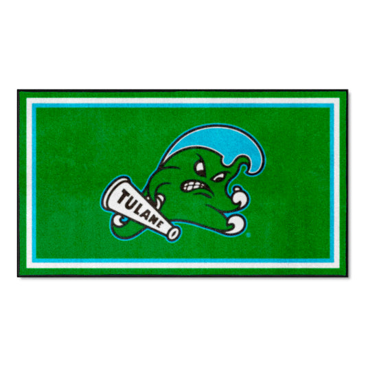 Tulane Green Wave 3ft. x 5ft. Plush Area Rug