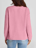 Full Size Texture Round Neck Long Sleeve Sweatshirt - Trendsi