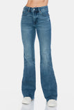 Judy Blue Full Size Tummy Control Cut Hem Flare Jeans - Trendsi