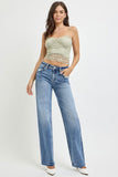 RISEN Full Size High Rise Straight Leg Jeans with Pockets - Trendsi