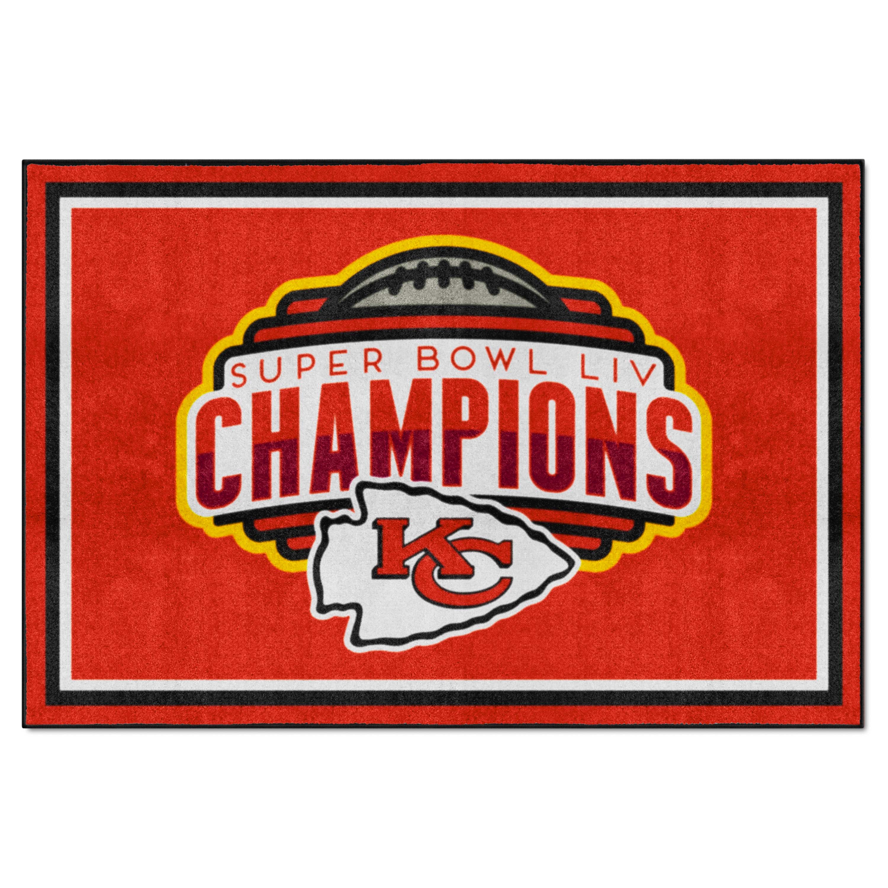 Kansas City Chiefs 5ft. x 8 ft. Plush Area Rug, 2020 Super Bowl LIV Champions