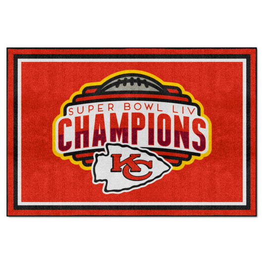 Kansas City Chiefs 5ft. x 8 ft. Plush Area Rug, 2020 Super Bowl LIV Champions