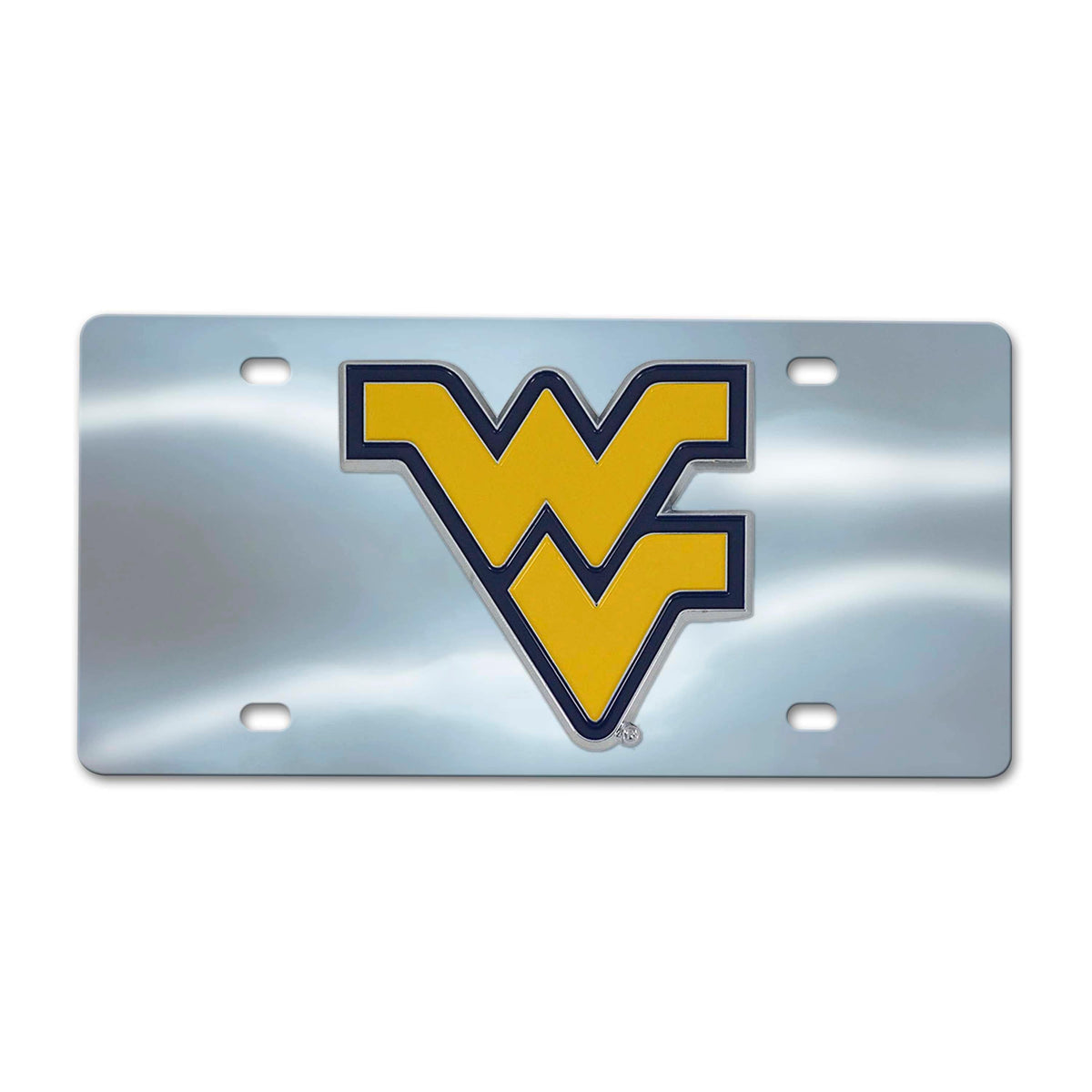 West Virginia Mountaineers 3D Stainless Steel License Plate