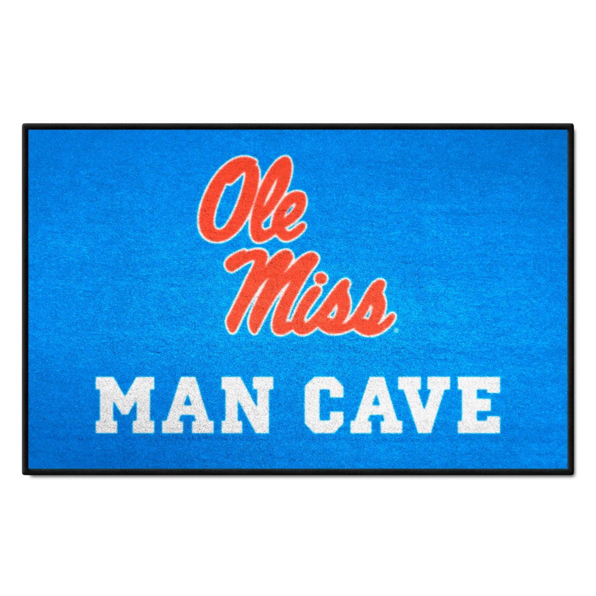 Ole Miss Rebels Man Cave Starter Mat Accent Rug - 19in. x 30in., Light Blue Alternate - Ole Miss