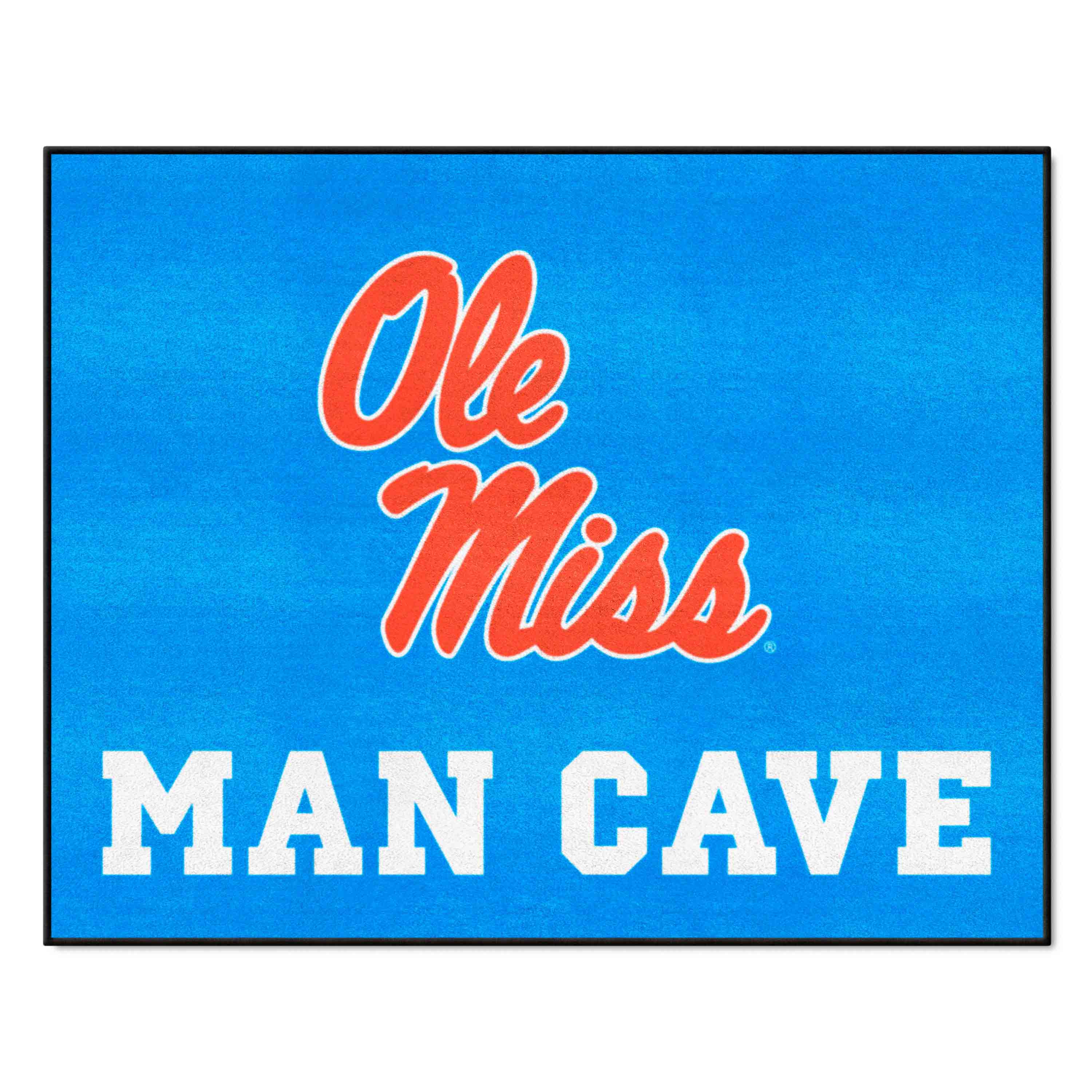 Ole Miss Rebels Man Cave All-Star Rug - 34 in. x 42.5 in., Light Blue Alternate - Ole Miss