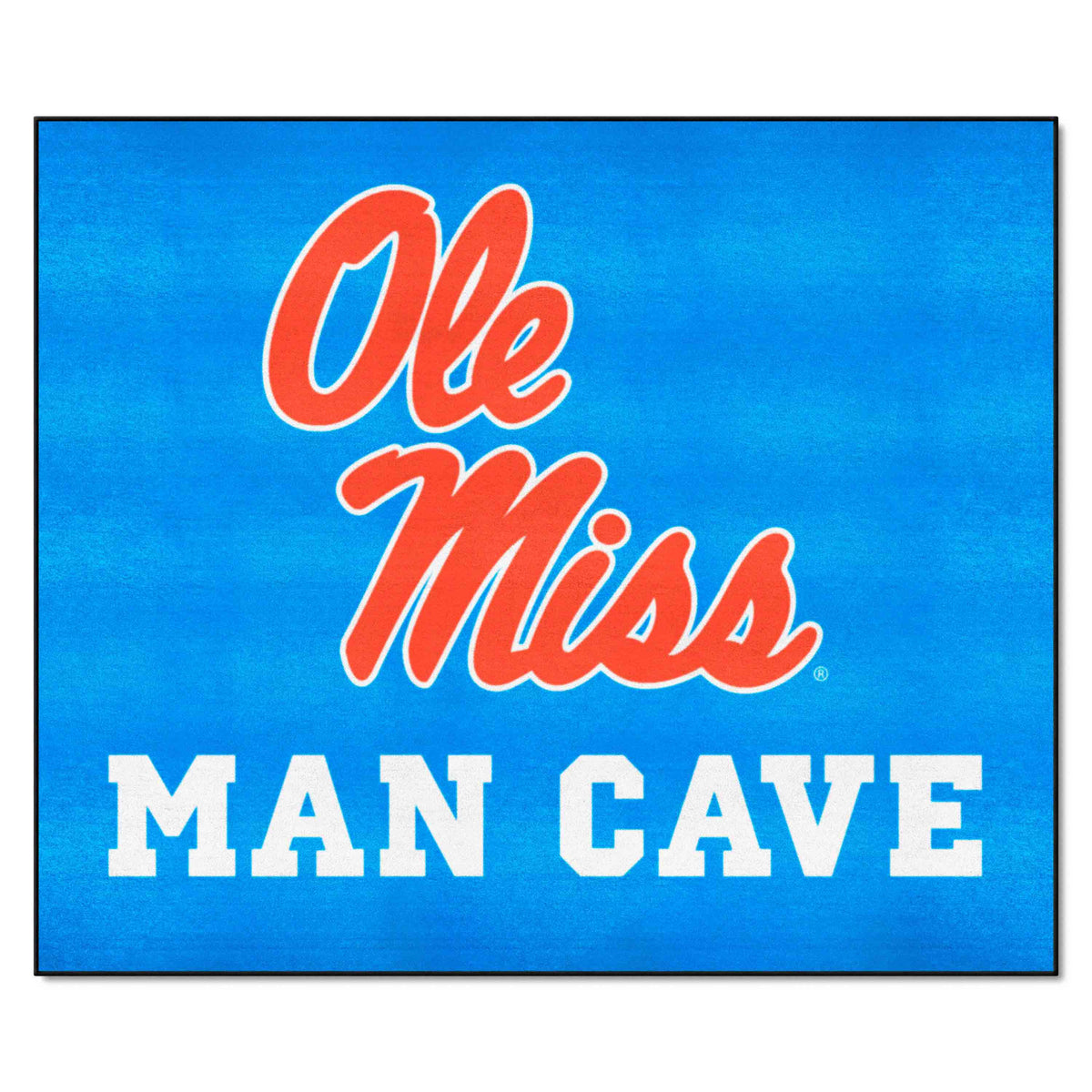 Ole Miss Rebels Man Cave Tailgater Rug - 5ft. x 6ft., Light Blue Alternate - Ole Miss