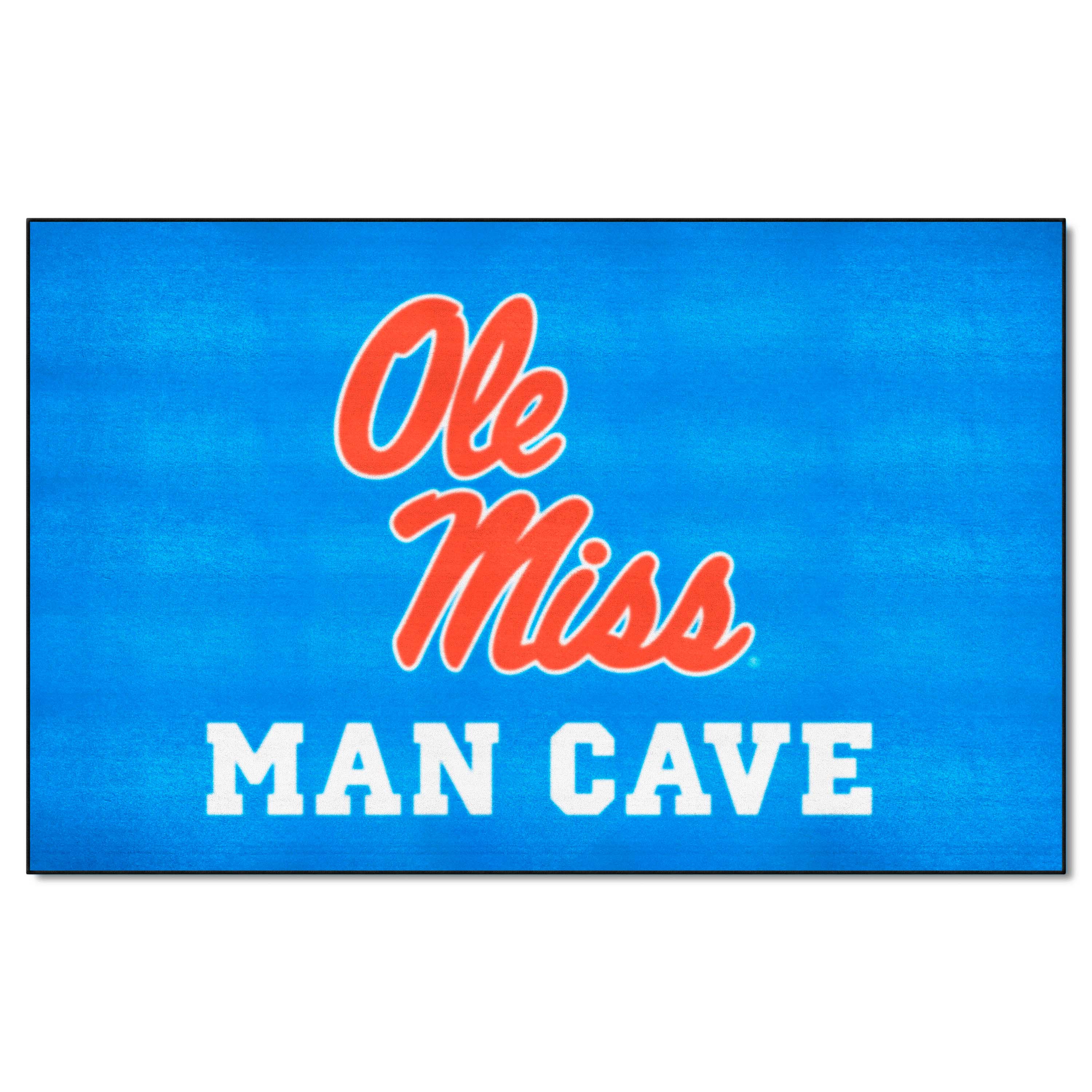 Ole Miss Rebels Man Cave Ulti-Mat Rug - 5ft. x 8ft., Light Blue Alternate