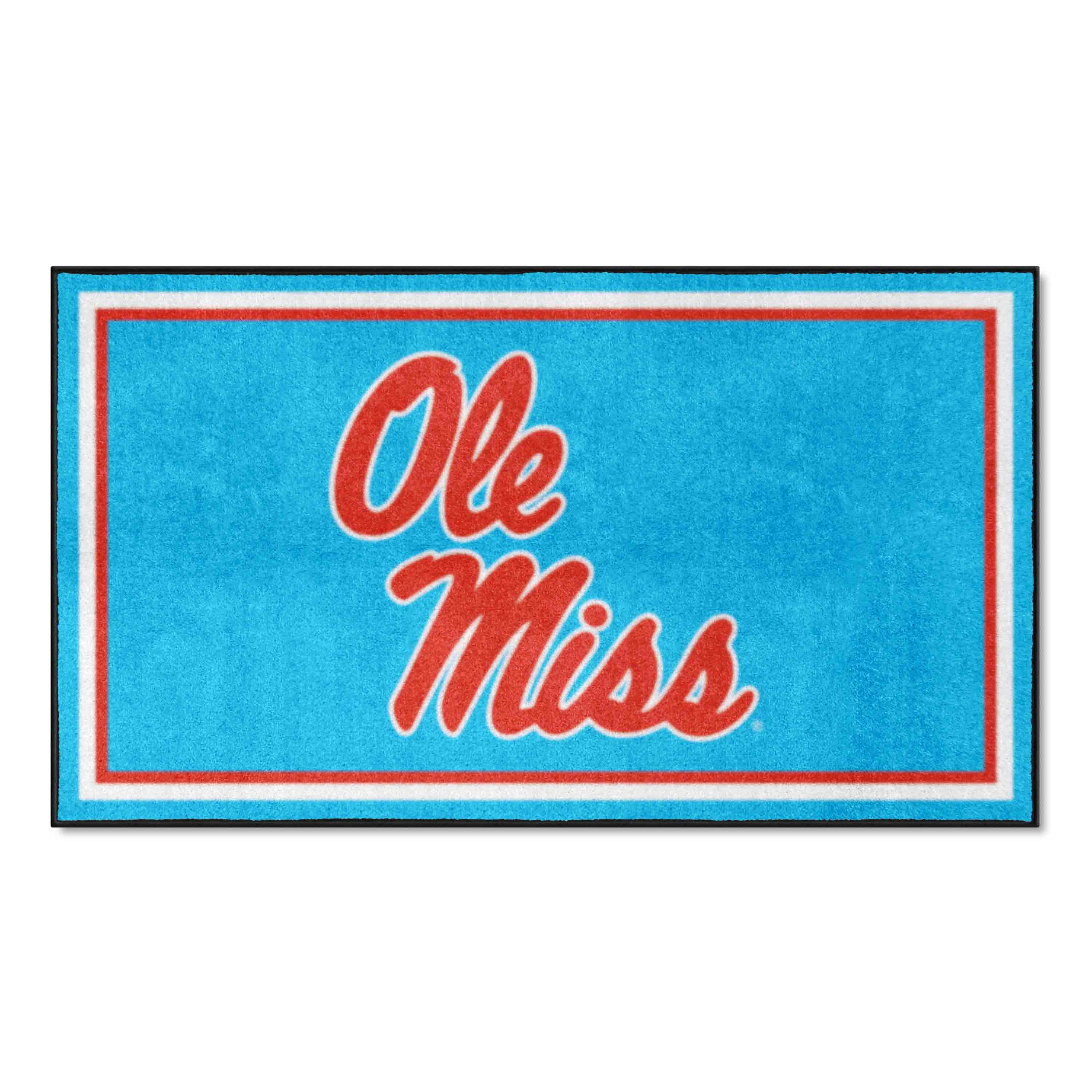 Ole Miss Rebels 3ft. x 5ft. Plush Area Rug, Light Blue Alternate - Ole Miss