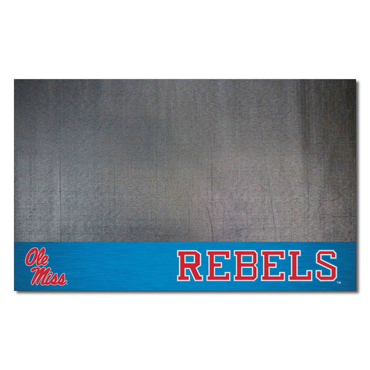 Ole Miss Rebels Vinyl Grill Mat - 26in. x 42in., Light Blue Alternate - Ole Miss