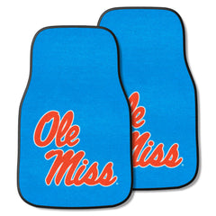 Ole Miss Rebels Front Carpet Car Mat Set - 2 Pieces, Light Blue Alternate