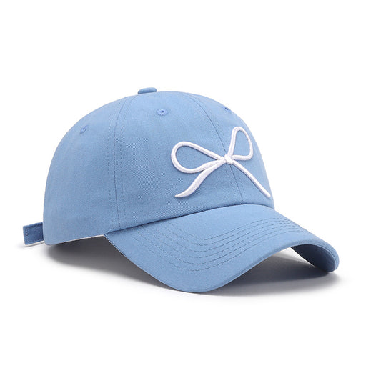 Bow Embroidered Cotton Baseball Cap Trendsi