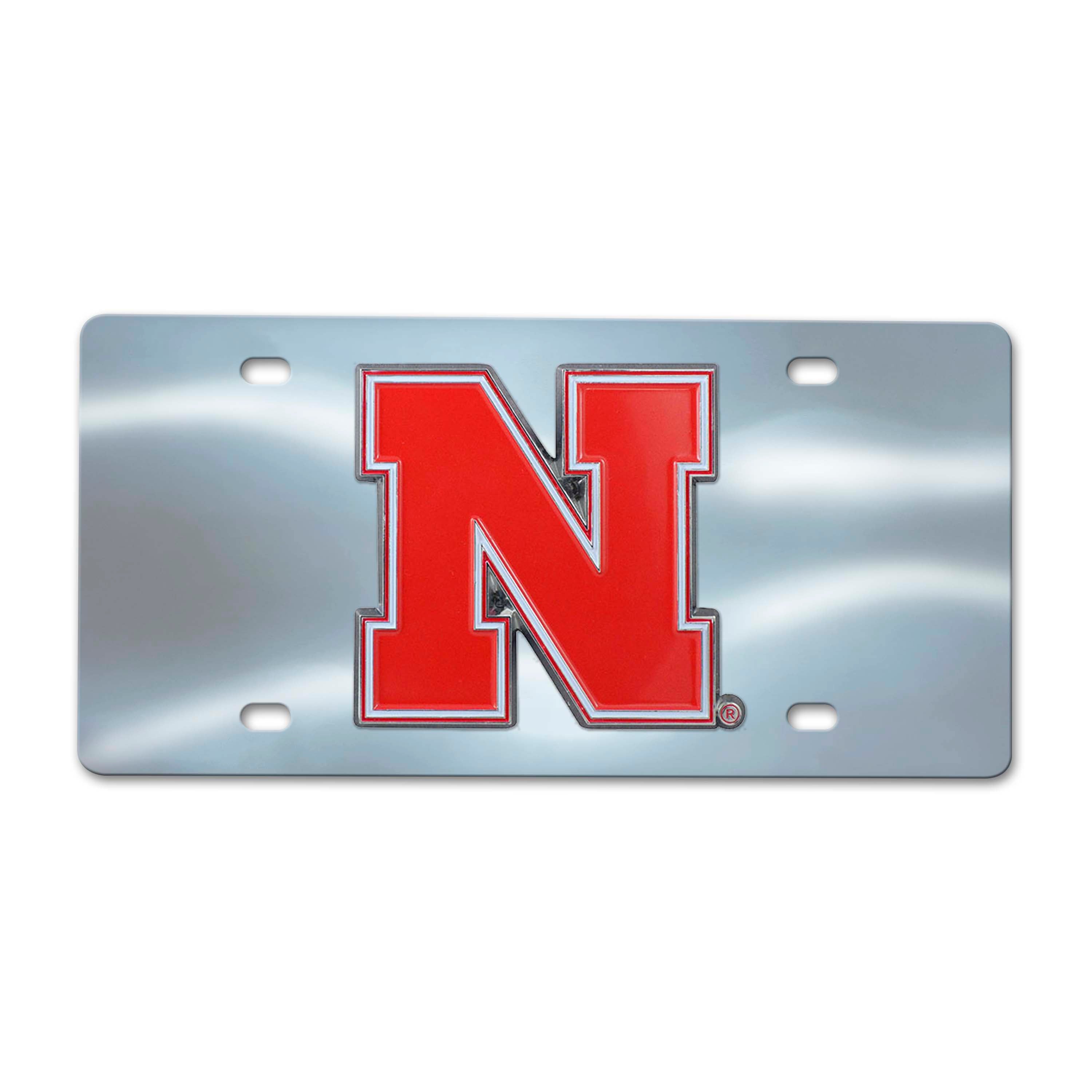 Nebraska Cornhuskers 3D Stainless Steel License Plate